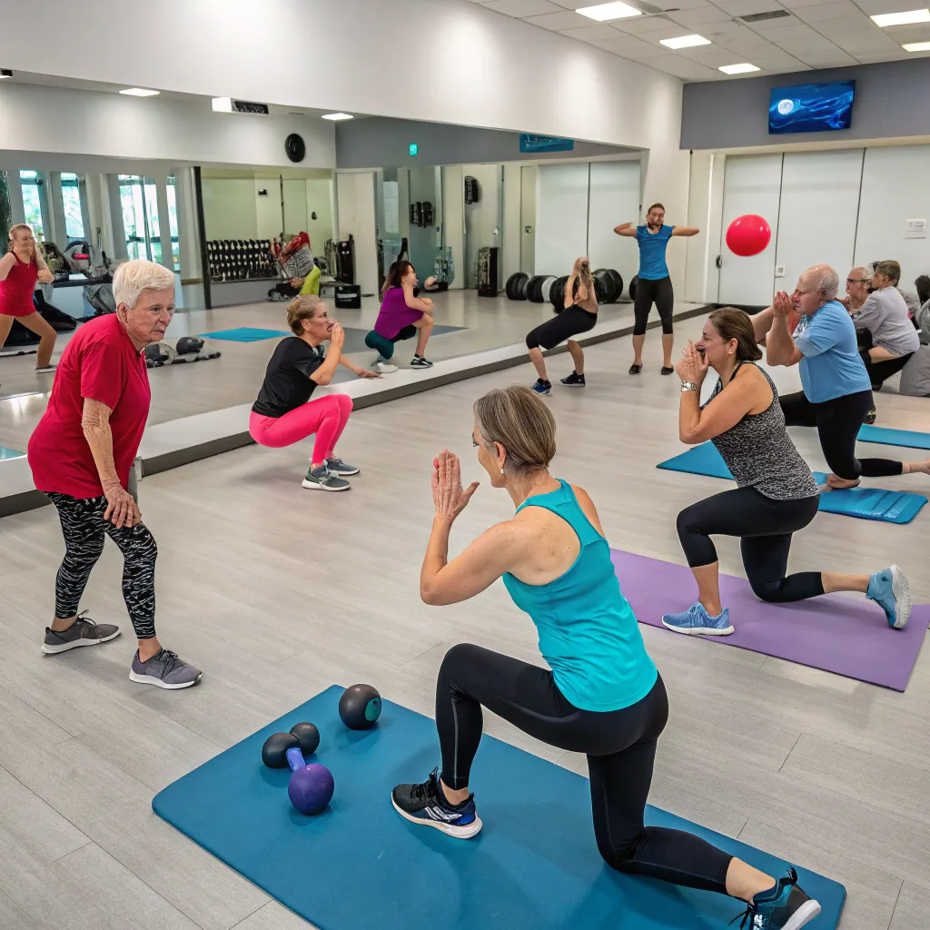 Group fitness training session